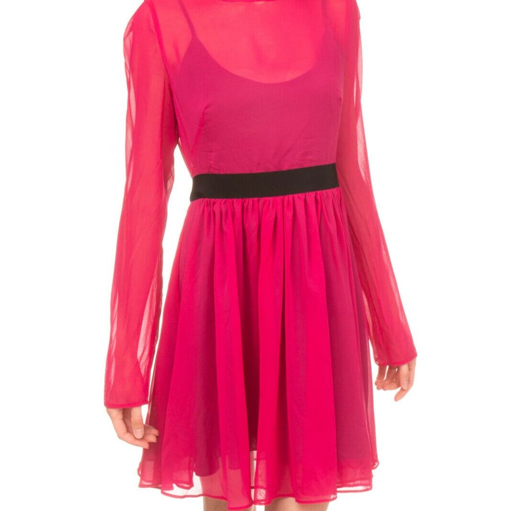 RRP €380 MARCO BOLOGNA Silk Fit & Flare Dress Sz44